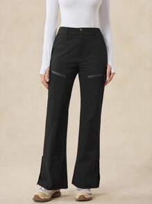 OutZeal 女士户外黑色裤子，适合露营、徒步旅行，防水弹力修身喇叭裤腿，带口袋 - 黑色 - 查看 8