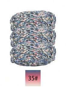 3pcs Polyester Satin Ribbon Yarn Bundle, Approximately 300g, Multi-Color And Mixed Color Self Peeling Gauze, Knitted Yarn, Colored Cloth, T-Shirt Yarn Fabric - Used For DIY Crochet Slippers, Bags, Storage Baskets Production - Multicolor - View 45