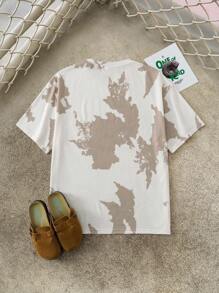 Discovery X SHEIN Men's Letter & Mountain Graphic Round Neck Short Sleeve T-Shirt