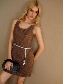 MOTF PREMIUM WOOL ZIPPER DRESS - Brown - View 5