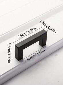 1pc Black Cabinet Handle, Matte Black T-Shaped And Square Stainless Steel Kitchen Handle, Furniture Hardware ,Door Knob Cabinet Wardrobe Drawer Pull,Cabinet Pulls - Black - View 13