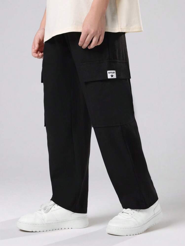 Cargo Style Pull On Pants With Side Pockets