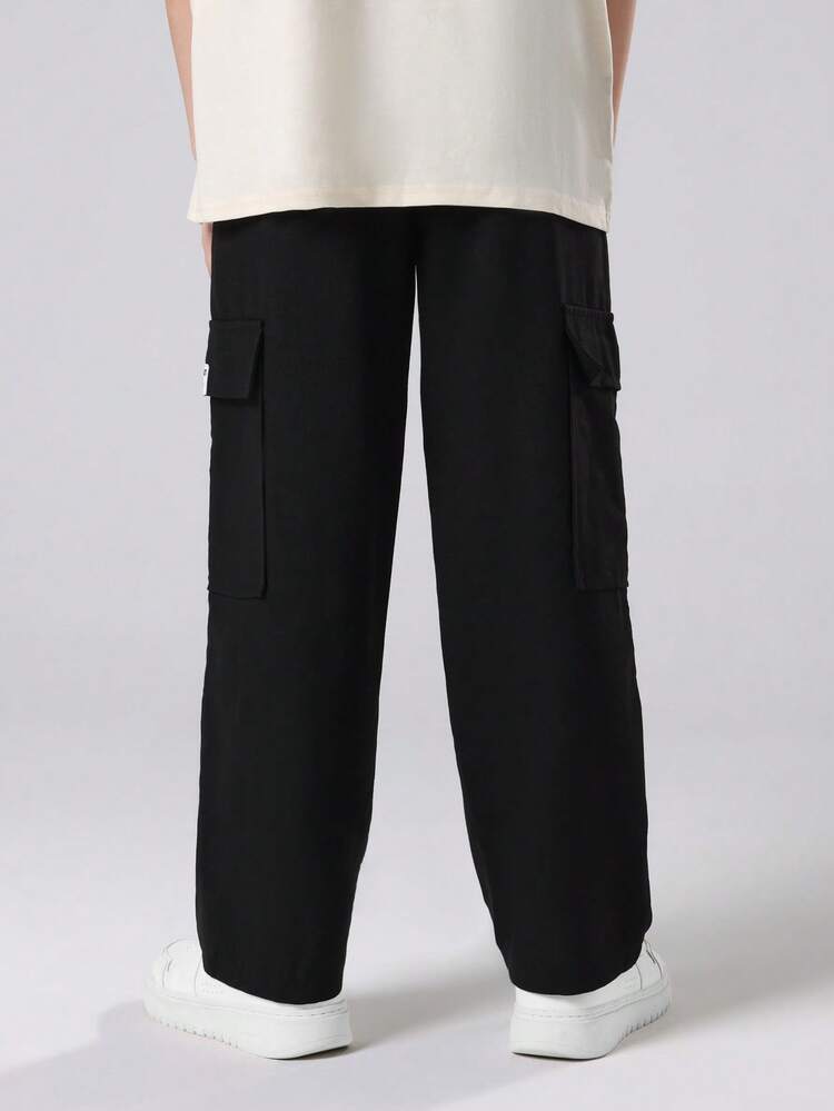 Cargo Style Pull On Pants With Side Pockets