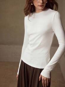 MOTF PREMIUM SLIM FIT LONG SLEEVE T-SHIRT - White - View 6