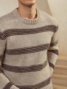 Manfinity Homme 男士条纹毛衣 - 彩色 - 查看 2