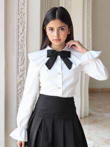 青少年女孩休闲时尚甜美可爱派对衬衫