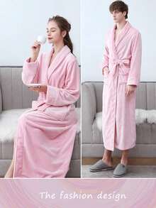 SHEIN 超柔软珊瑚绒浴袍 - 速干、不掉毛、透气 | 男女皆宜 | 现代设计