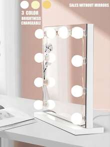 1PC4/6/8/10/12/14 LED Bulb Vanity Mirror Light, 3-Color USB Power Adjustable Vanity Mirror Light, Suitable For Home Bedrooms - Multicolor - View 4