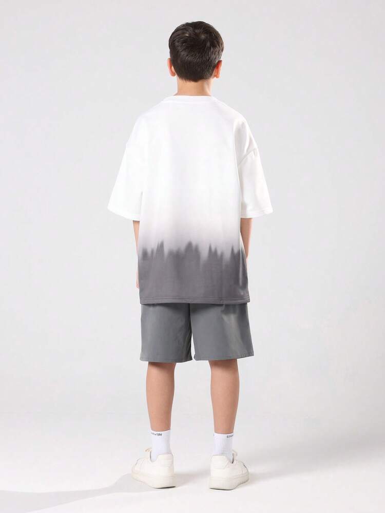Oversized Archive Logo T-Shirt With Tie Dye Pattern And Matching Shorts