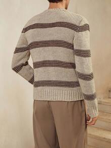 Manfinity Homme 男士条纹毛衣 - 彩色 - 查看 5