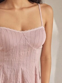 Ocili Women's Solid Color Camisole Sleepwear Top - Pink - View 4