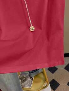 Resyla 重工镶嵌闪亮白色仿珍珠，烫珠，仿珍珠小花，时尚有气质，现在流行，时尚T恤，时尚T恤，送给兄弟姐妹的礼物，送给姐妹的礼物，送给妈妈的礼物，母亲节礼物，休闲简约时尚上衣，花朵玫瑰红色女士T恤 - 玫紅色 - 查看 4