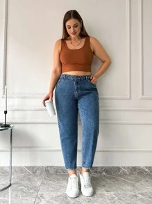 EURMUSE 100%Cotton HIGH WAIST SKINNY LIGHT WASH