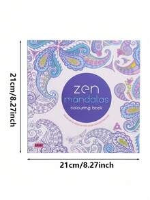 SHEIN 1 Sách tô màu Mandala tiếng Anh 128 trang cỡ lớn dành cho người lớn, liệu pháp nghệ thuật kèm sách mini 24 trang, bộ quà tặng giảm căng thẳng cho nam nữ, Giáng sinh, Halloween, sinh nhật, ngày lễ - Nhiều màu - Xem 7