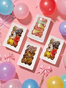 SHEIN 20PCS/10PCS/1PC Window Cake Box Biscuit Box With Window Bread Box Cake Box Pretzel Box Suitable For Wedding Baby Shower Party Christmas - Multicolor - View 7