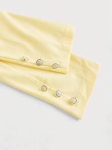 SHEIN MOD 秋冬女士休闲翻领黄色金属纽扣宽肩西装外套