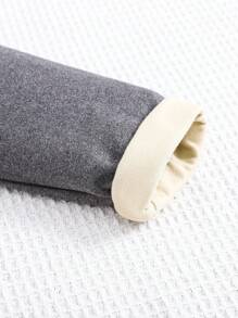 SHEIN Tween Girls Two Pieces Tight-Fitting Fleece Thermal Leggings With Waist Patch Decoration Chic Outfits For Autumn/Winter