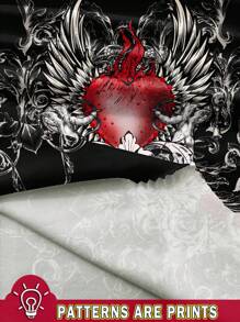 Attitoon Women's Casual Punk Heart Pattern Loose Tank Top Back To School - Black - View 3