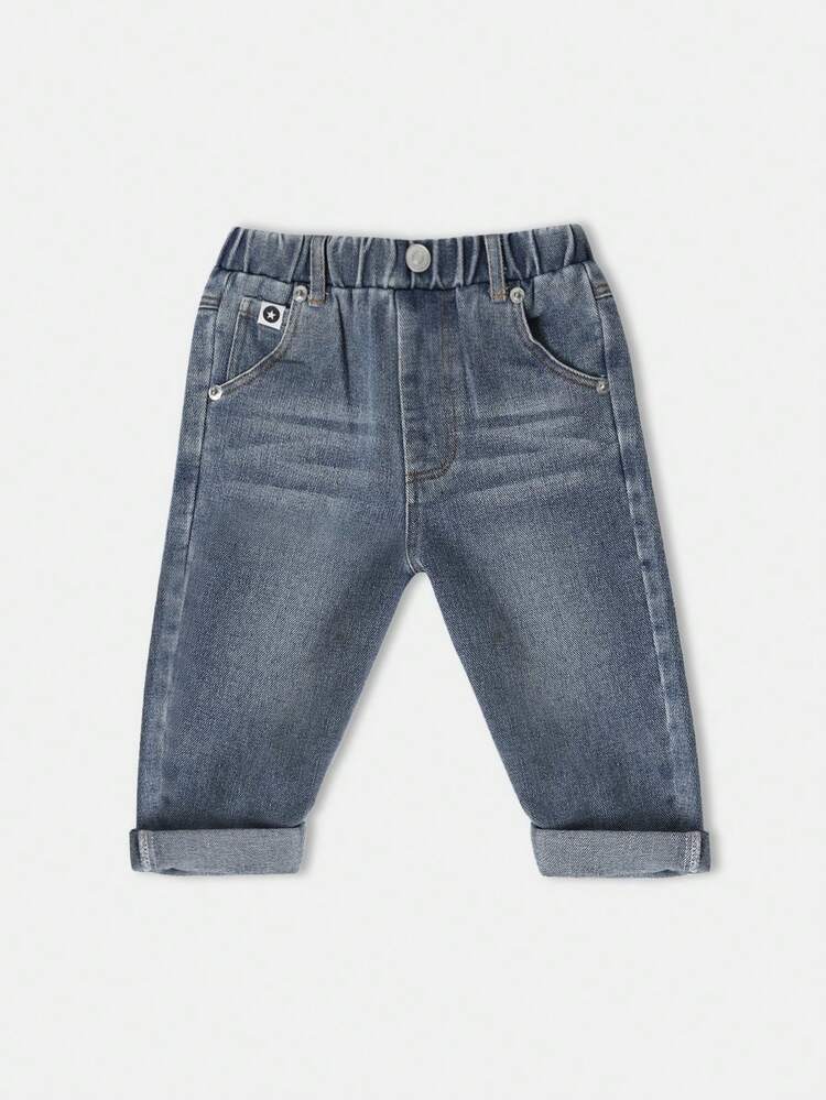 Jeans in denim dalla vestibilità rilassata con risvolto alle caviglie