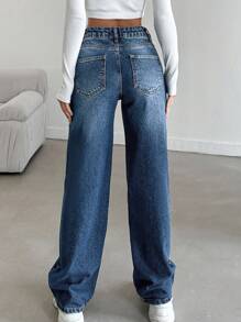 SHEIN Tall LOW RISE STRAIGHT CYT WOMEN BLUE JEAN