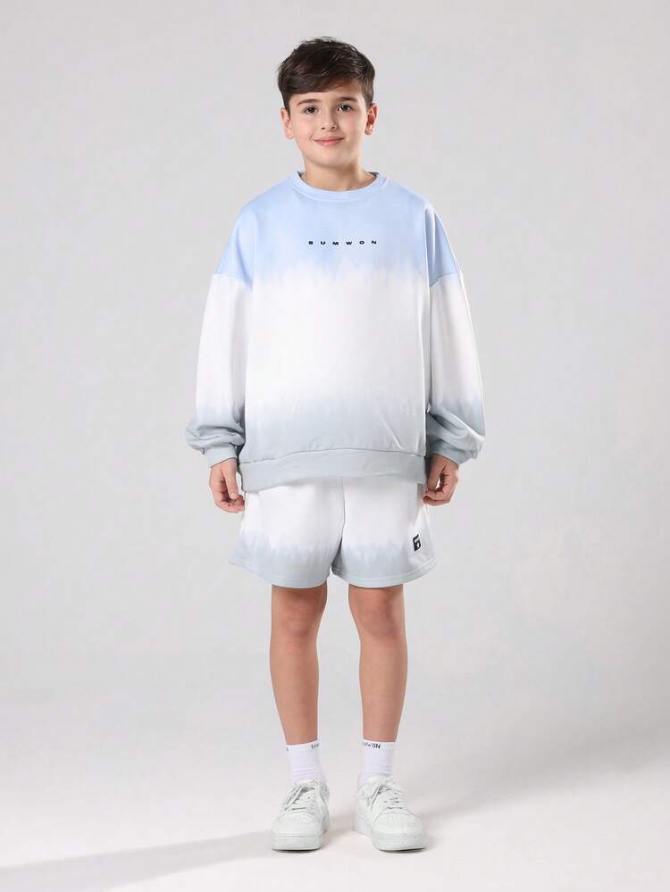 Tie Dye Sweatshirt And Shorts Set With Logo
