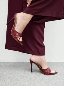 CUCCOO BIZCHIC 9cm Pointed Toe Black Stiletto High Heel Sandals, Sexy Summer Dress Shoes For Wedding, Valentine's Day