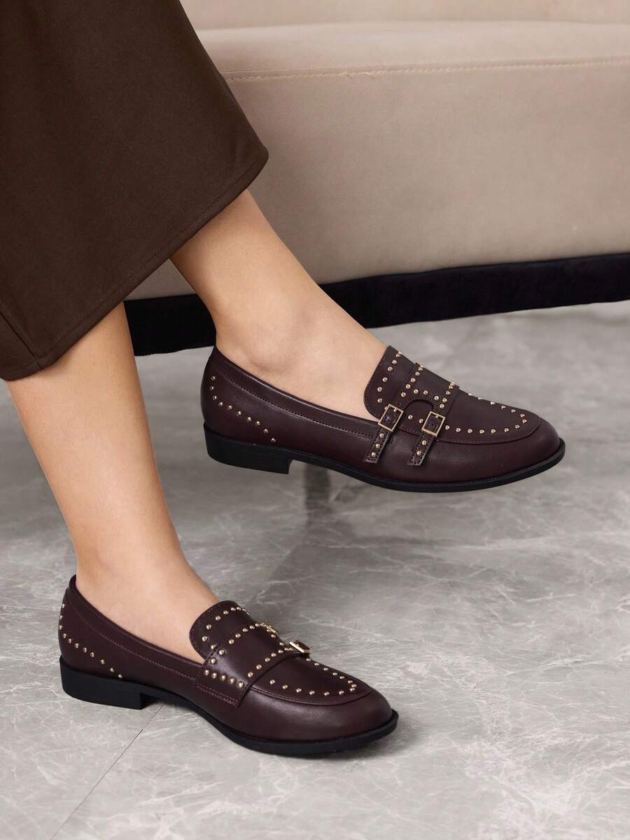 Sleekvia 女士时尚咖啡棕色平底鞋 - 咖啡棕 - 查看 1