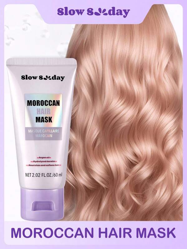 SlowSunday Moroccan Hair Mask, Reduces Split & Frizz Hair, Smooths And Shines