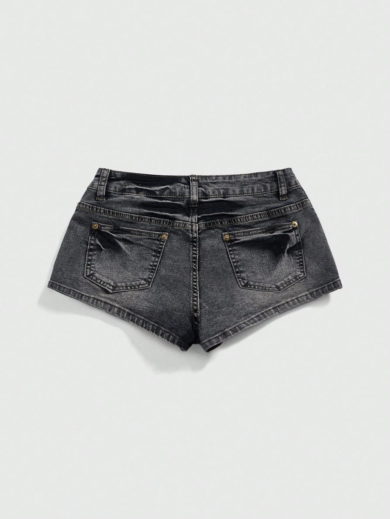 Our Grunge Punk Vintage Washed Y2K Style Studded Decor Women Low 