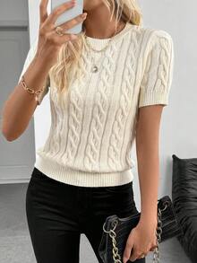 EMERY ROSE 潮流博主灵感扭绳装饰圆领毛衣，时尚设计，百搭，秋冬