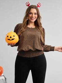 Comfylo Áo sơ mi tay phồng cỡ lớn, áo sơ mi dài tay kiểu tay đèn lồng, áo sơ mi cổ tròn, trang phục nghỉ dưỡng mùa hè mới dành cho nữ, áo sơ mi họa tiết da báo, áo Halloween, trang phục mùa thu cho nữ, áo mùa đông, áo Halloween cho nữ, áo sơ mi công sở cho nữ, áo sơ mi họa tiết động vật, thanh lịch và thời trang cho việc đi làm, áo sơ mi công sở tối giản kiểu cổ điển, áo sơ mi mặc hàng ngày thoải mái, áo nữ đơn giản. - Nhiều màu - Xem 4