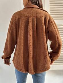 SHEIN Fall Clothes,Autumn Clothes,Maternity Autumn/Winter Clothes Maternity Casual Versatile Regular Jacket, Autumn/Winter - Brown - View 2