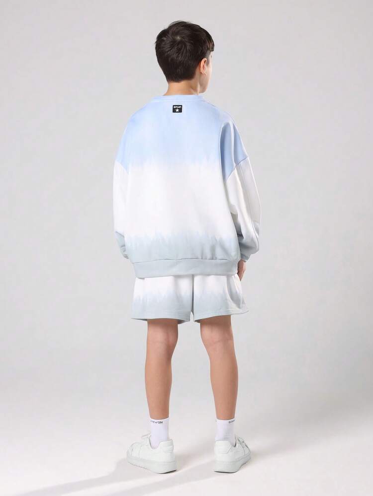 Tie Dye Sweatshirt And Shorts Set With Logo