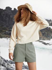 In My Nature 女士可拆卸两部分户外徒步裤，适合露营、徒步旅行、通勤 - 灰卡其色 - 查看 8