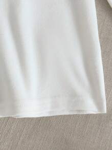 PrepCrw Young Boys' Polo Collar Long Sleeve T-Shirt, Collegiate Style Boys Longsleeve Polo Shirt Boys Dinosaur Polo Shirt Boys White Polo Shirt Long Sleeve Polo Shirts For Kids Boys Preppy Tops - Black and White - View 5