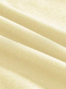 SHEIN EZwear Women's Casual Cream Yellow Crew Neck Raglan Sleeve Slim Fit Long Sleeve T-Shirt, Suitable For Autumn/Winter,Fall Tops - Yellow - View 5