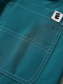 Tween Boy Outdoor Casual Sports Shorts, Kids Elastic Waist Outdoor Casual Sports Shorts - Green - View 6