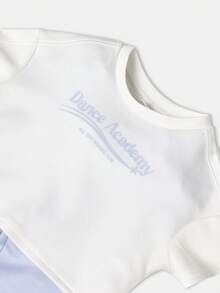 SUMWON Academy All Day Fun Baby Girls Summer Two Piece Set Crop Top With Knee Length Shorts Casual Daywear Outfit With Text Print - Multicolor - View 6