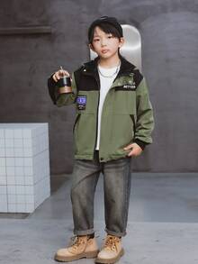 Tween Boy Casual Color Block Thermal Lined Hooded Jacket, Autumn/Winter - Multicolor - View 3