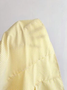 Elamini 女士休闲条纹修身无袖领衬衫