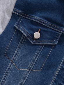 2Pcs Tween Boy Fashion Casual Y2k Vintage Cool Street Returns To School College Two Pieces Set Of Basic Simple Blue Denim With Grey Knitted Hooded Long-Sleeved Jacket And Basic Simple Comfortable And Stretch Skinny Jeans For Kids Clothes Tween Boy Soft Dailywear And Kids Winter And Fall Rave Outfits Festival And Outfits Streetwear School Clothes