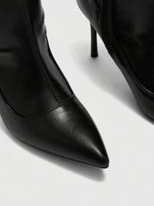 CUCCOO BIZCHIC Sexy Women's Boots, Black Pointed Toe High Heel Boots, Fashion & Warm Fluffy Boots - Black - View 7