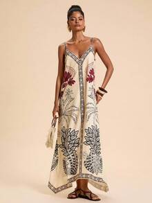 Travachic 女士度假梭织印花细肩带连衣裙 - 彩色 - 查看 3