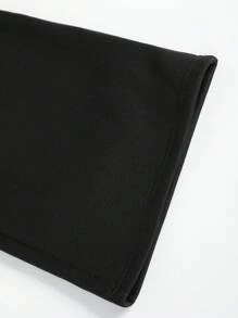 Manfinity EMRG 男士休闲街头风抽绳腰部星星字母印花宽松阔腿运动裤 - 黑色 - 查看 5