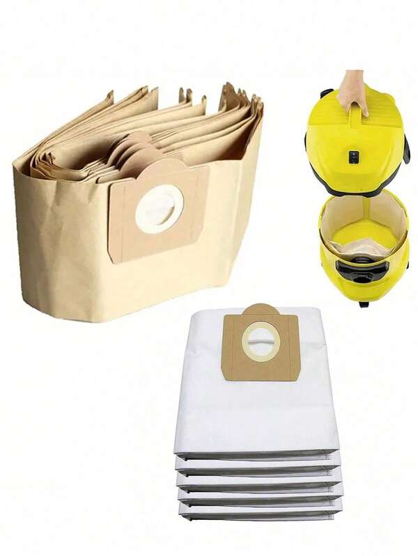 2/5/10 piezas Bolsa de papel de filtro/Bolsa de tela no tejida para aspiradora Karcher 6.959-130A2204WD3300MV3WD3