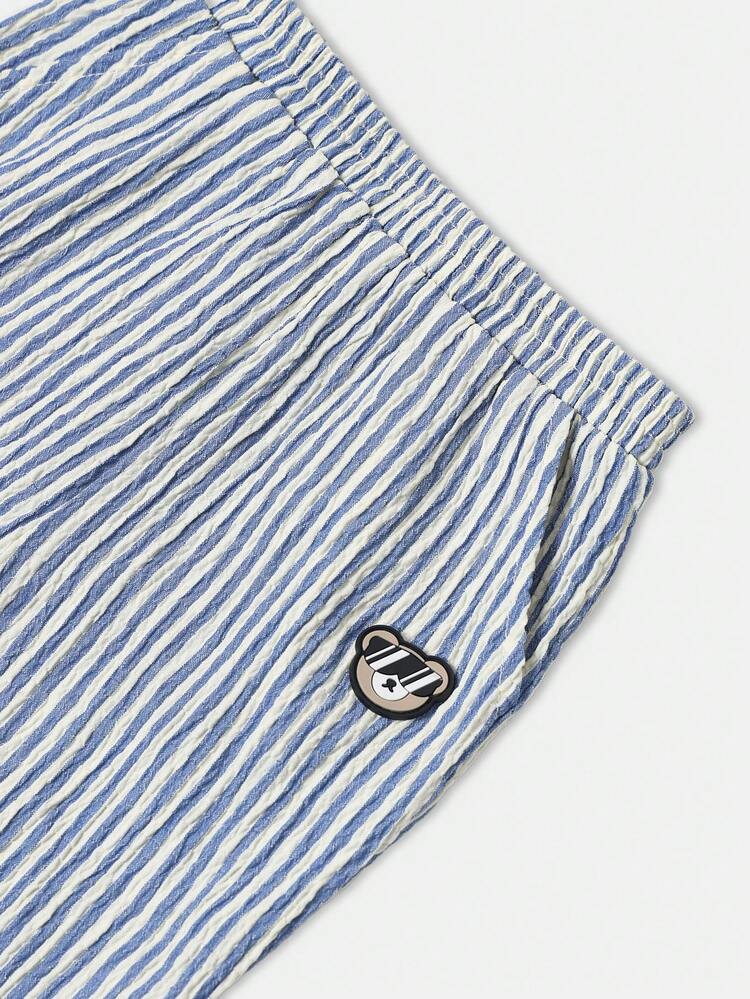 Textured Pull On Pants With Elastic Waist