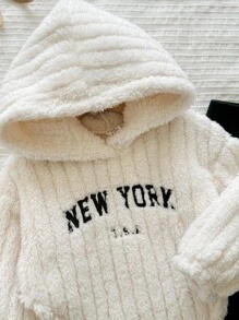 LMoss Kids 2件套女婴针织连帽衫和紧身裤套装