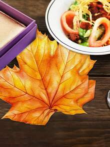 SHEIN Khăn giấy lá phong mùa thu Khăn giấy đồ uống Lễ Tạ ơn Khăn ăn lá mùa thu Khăn ăn tối dùng một lần cho nhà bếp Thu hoạch Sinh nhật Tiệc cưới Vật dụng - khăn giấy phong - Xem 6