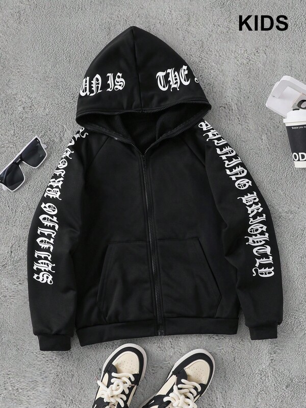 PAVTROS Sudadera Con Capucha Con Mangas Raglán Y Gráficos De Letras Para Niños Y Niñas Mayores Sin Camiseta