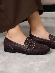 Sleekvia 女士时尚咖啡棕色平底鞋 - 咖啡棕 - 查看 4